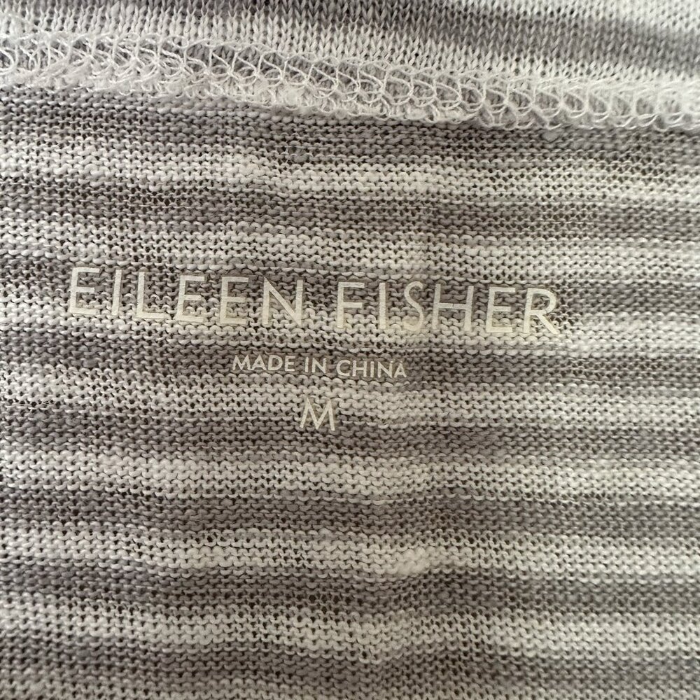 SOLD Eileen Fisher M 100% Organic Linen Tunic Top Neutral Quiet Luxury Staple Ba - Picture 2 of 6